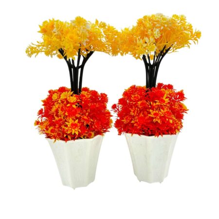 Artificial Plants with Pot Showcase Decoration Plants Flowers | Fake Plant | Artificial Plants for Home Decor Office Gifting Plants Decorative Potted Plants (Pack Of 2) (RV-AP10)